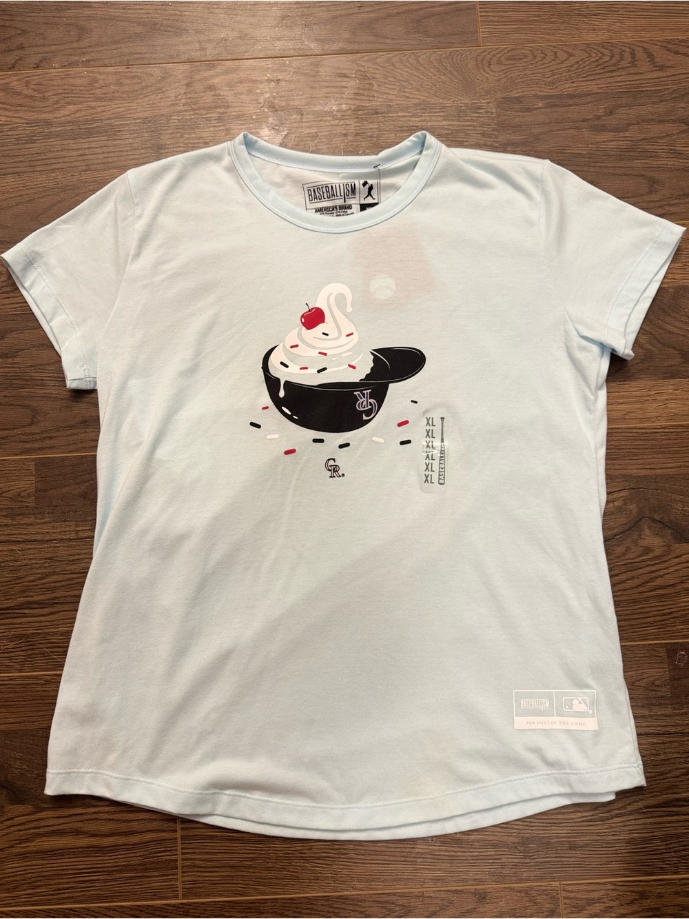Baseballism Colorado Rockies Ice Cream Sundae Helmet Graphic T-Shirt MLB NWT